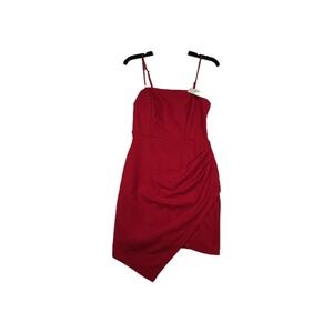 Francesca's Mi Ami Red Lace Back Asymmetrical Dress Women's Size Medium New‎